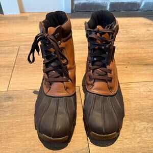 Sperry Men's Avenue Duck Rain Boot Black/amaretto 9.5